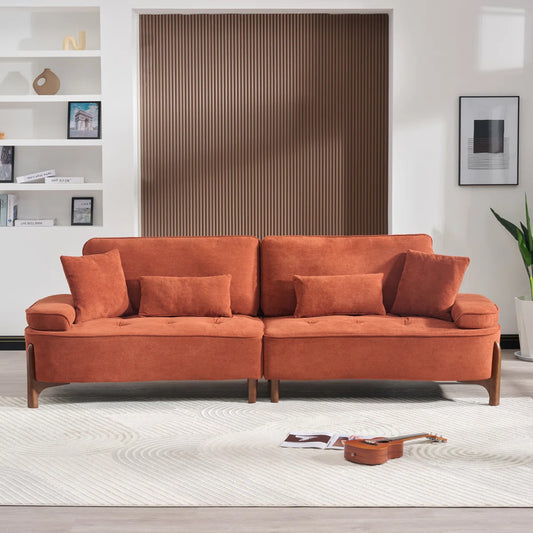 Dekky Three Seater Upholstered Sofa - Wooden Bazar