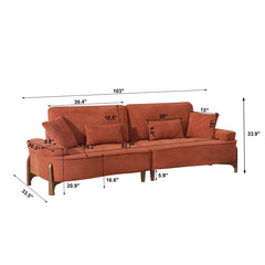 Dekky Three Seater Upholstered Sofa - Wooden Bazar