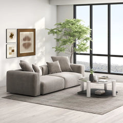 Fixon Corduroy Upholstered 2 Seater Modular Sofa - Wooden Bazar