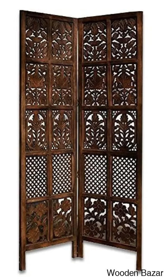 2 panel room partition, wall divider (brown)