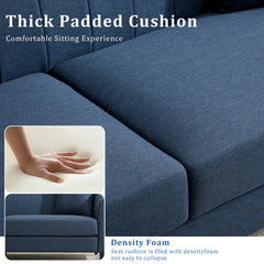 Giggy Upholstered Sofa With Channel Stitching With 2 Accent Pillows - Wooden Bazar