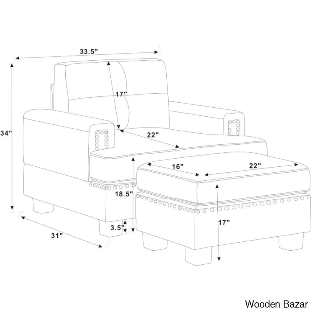 Chair with ottoman -4