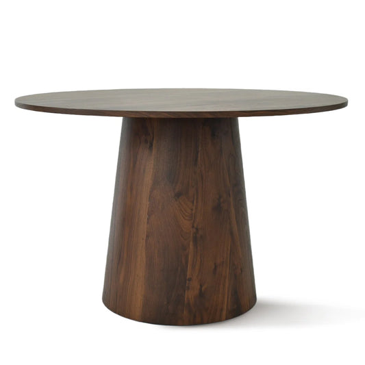 Enkore Round Pedestal Dining Table - Wooden Bazar