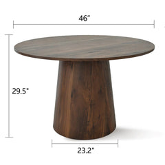 Enkore Round Pedestal Dining Table - Wooden Bazar