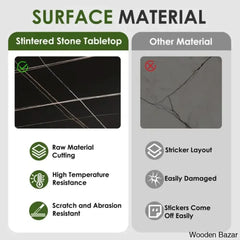 6 Seater New Stone Top Double Pedestal Dining Set