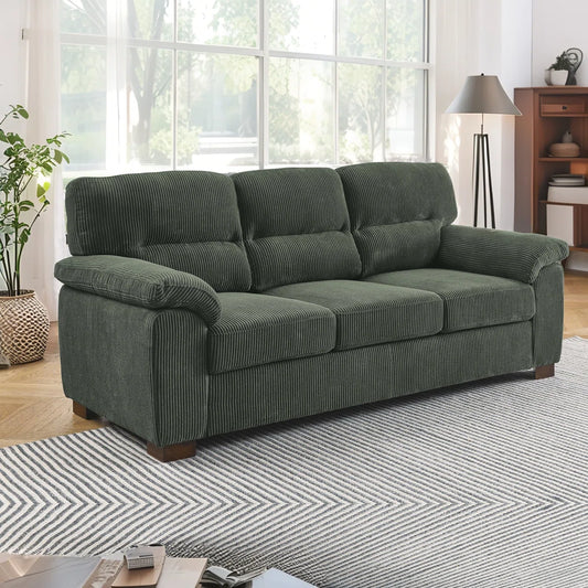 Denik 3 Seater Comfy Couches With Deep Seat For Living Room - Wooden Bazar