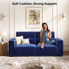 Hikky Deep Seat 2 Seater Sofa with Wooden Frame - Wooden Bazar