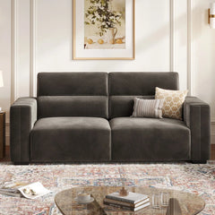 Hikky Deep Seat 2 Seater Sofa with Wooden Frame - Wooden Bazar