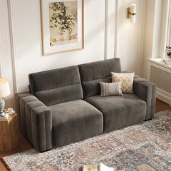 Hikky Deep Seat 2 Seater Sofa with Wooden Frame - Wooden Bazar