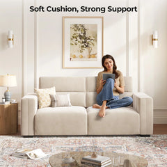 Comfy Loveseat Sofa with Deep Seat & High-Rebound Cushions
