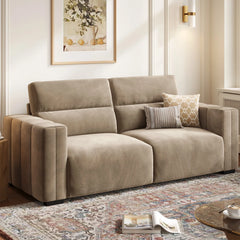 Hikky Deep Seat 2 Seater Sofa with Wooden Frame - Wooden Bazar