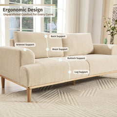 Kennick Modern Sofa Chenille Wooden Upholstered Couch