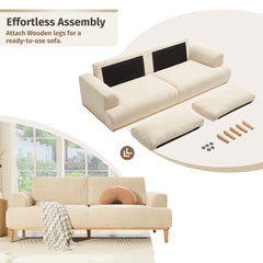 Kennick Modern Sofa Chenille Wooden Upholstered Couch