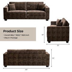 Oversized 2-Seater Sofa with Extra Deep Seats for Living Room