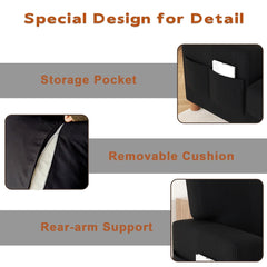 Corduroy Sofa with 3 Seats No Tool Assembly Solid Wood Frame and Solid Wood Legs