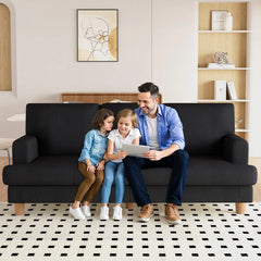 Corduroy Sofa with 3 Seats No Tool Assembly Solid Wood Frame and Solid Wood Legs