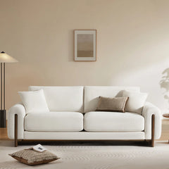 Jackison Upholstered Sofa With Wood Legs - Wooden Bazar