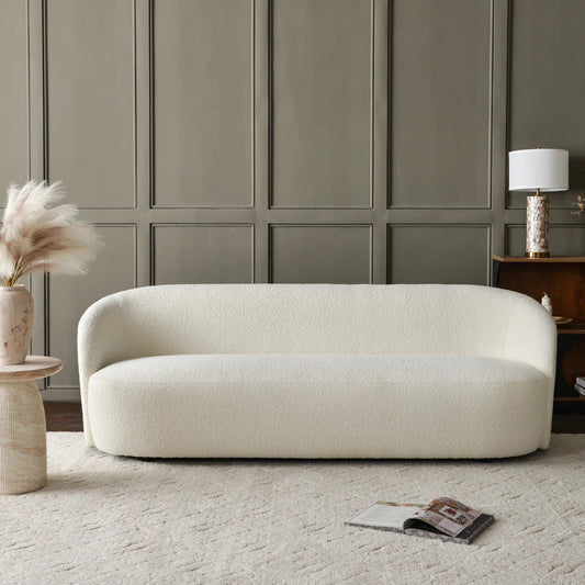 Canvick Boucle Upholstered 3-Seater Sofa - Wooden Bazar