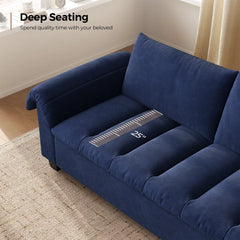 Wimpik Upholstered Sofa With Wood Legs - Wooden bazar