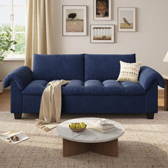 Wimpik Upholstered Sofa With Wood Legs - Wooden bazar