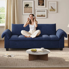 Wimpik Upholstered Sofa With Wood Legs - Wooden bazar