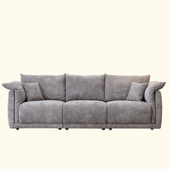 Nakki Modern 3-Seater Linen Sofa with Soft Arm Pillows for Living Room & Office