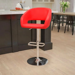 Amberlie Swivel Modern Upholstered Adjustable-Height Bar stool