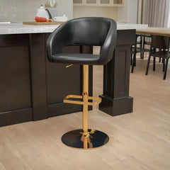 Amberlie Swivel Modern Upholstered Adjustable-Height Bar stool