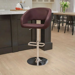 Amberlie Swivel Modern Upholstered Adjustable-Height Bar stool