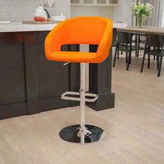 Amberlie Swivel Modern Upholstered Adjustable-Height Bar stool