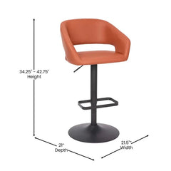 Amberlie Swivel Modern Upholstered Adjustable-Height Bar stool