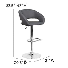 Amberlie Swivel Modern Upholstered Adjustable-Height Bar stool