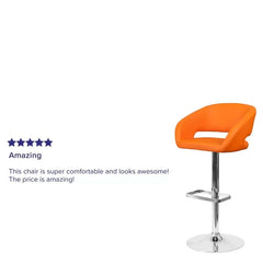 Amberlie Swivel Modern Upholstered Adjustable-Height Bar stool