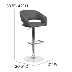 Amberlie Swivel Modern Upholstered Adjustable-Height Bar stool