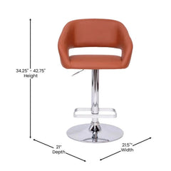 Amberlie Swivel Modern Upholstered Adjustable-Height Bar stool