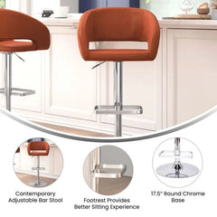 Amberlie Swivel Modern Upholstered Adjustable-Height Bar stool