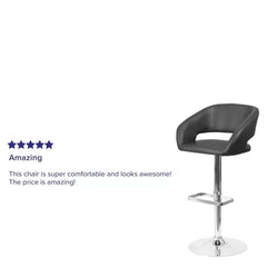 Amberlie Swivel Modern Upholstered Adjustable-Height Bar stool