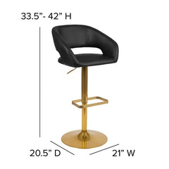 Amberlie Swivel Modern Upholstered Adjustable-Height Bar stool