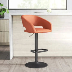Amberlie Swivel Modern Upholstered Adjustable-Height Bar stool