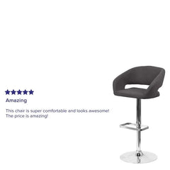 Amberlie Swivel Modern Upholstered Adjustable-Height Bar stool