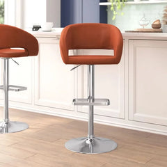 Amberlie Swivel Modern Upholstered Adjustable-Height Bar stool