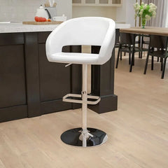 Amberlie Swivel Modern Upholstered Adjustable-Height Bar stool