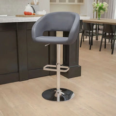 Amberlie Swivel Modern Upholstered Adjustable-Height Bar stool