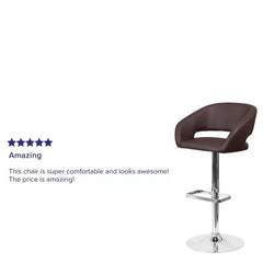 Amberlie Swivel Modern Upholstered Adjustable-Height Bar stool