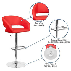 Amberlie Swivel Modern Upholstered Adjustable-Height Bar stool