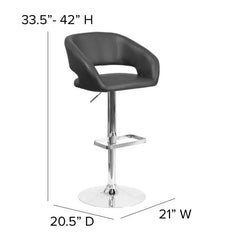Amberlie Swivel Modern Upholstered Adjustable-Height Bar stool