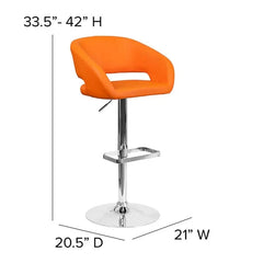 Amberlie Swivel Modern Upholstered Adjustable-Height Bar stool