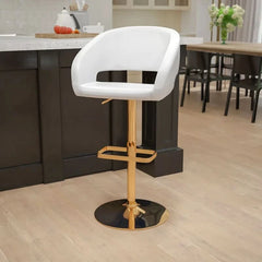 Amberlie Swivel Modern Upholstered Adjustable-Height Bar stool