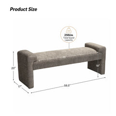 Gelly Modern Upholstered Accent Bench - Wooden Bazar