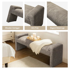 Gelly Modern Upholstered Accent Bench - Wooden Bazar